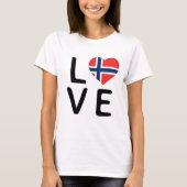 T-shirt Amour - Drapeau Norvège (Devant)