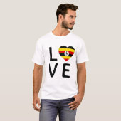 T-shirt Amour - Drapeau Ouganda (Devant entier)
