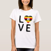 T-shirt Amour - Drapeau Ouganda (Devant)