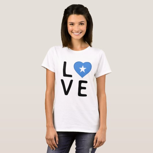 T-shirt Amour - Drapeau Somalie (Devant entier)