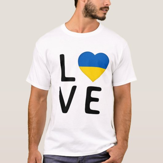 T-shirt Amour - drapeau ukrainien (Devant)