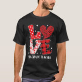 T-shirt Amour drôle 5E Grade Enseignant Étudiants Coeur Va (Devant)