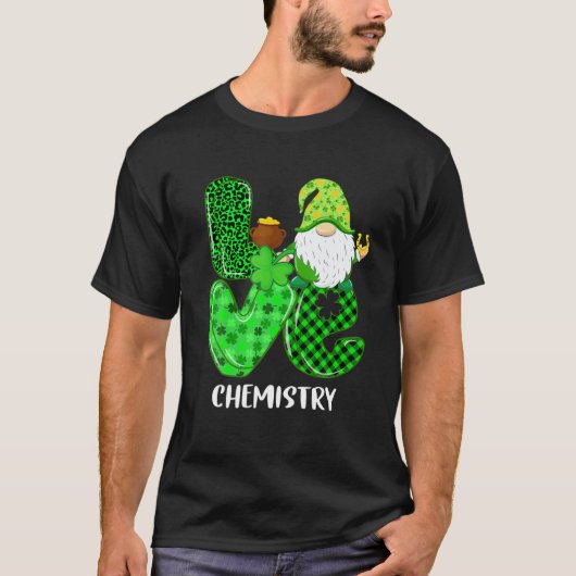 T-shirt Amour drôle Chimie Gnome Jour de la Saint Patrick (Devant)
