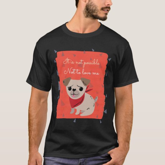 T-shirt Amour drôle de pug 126 (Devant)