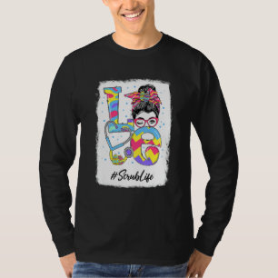 T-shirt Amour drôle Scrub Life Messy Bun Pâques Jour de Pâ