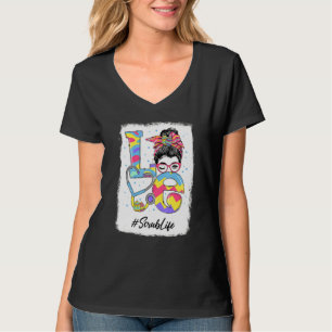 T-shirt Amour drôle Scrub Life Messy Bun Pâques Jour de Pâ