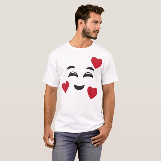 T-shirt Amour drôle souriant Emojis Coeurs Halloween Amour (Devant entier)