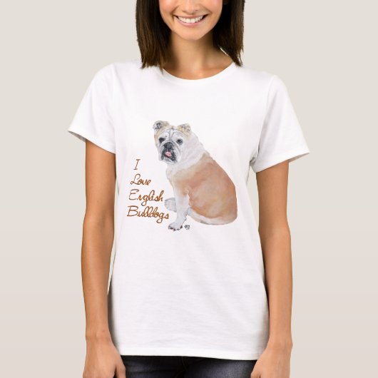 T-shirt Amour du Bulldog anglais (Devant)
