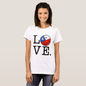 T-shirt Amour Du Chili Souriant Drapeau Chilien (Devant entier)