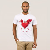 T-shirt Amour du coeur - Deux Coeurs du dessin (Devant entier)
