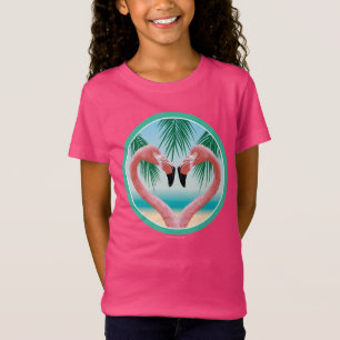 T-Shirt Amour du Flamant rose (Saint-Valentin tropical)