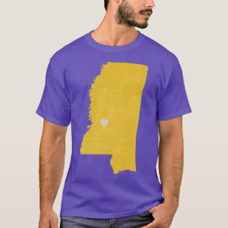 T-shirt Amour du Mississippi en jaune démesuré