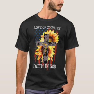 T-shirt Amour Du Pays Foi En Dieu Patriotique 4 Juillet