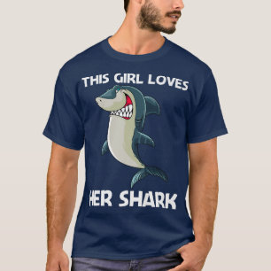 T-shirt Amour Du Requin Amoureux Pour Les Filles Enfants R