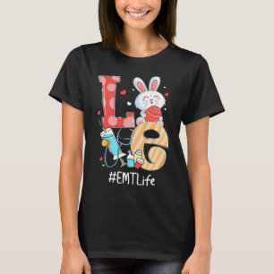 T-shirt Amour Emt Vie Infirmière Mignon Lapin de Pâques Oe