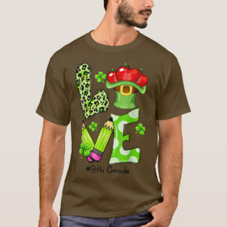T-shirt AMOUR Enseignant 9e année Funny St Patrick's Day S