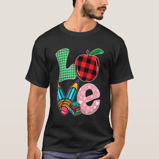 T-shirt Amour Enseignant Crayon Enseignant Appréciation de (Devant)