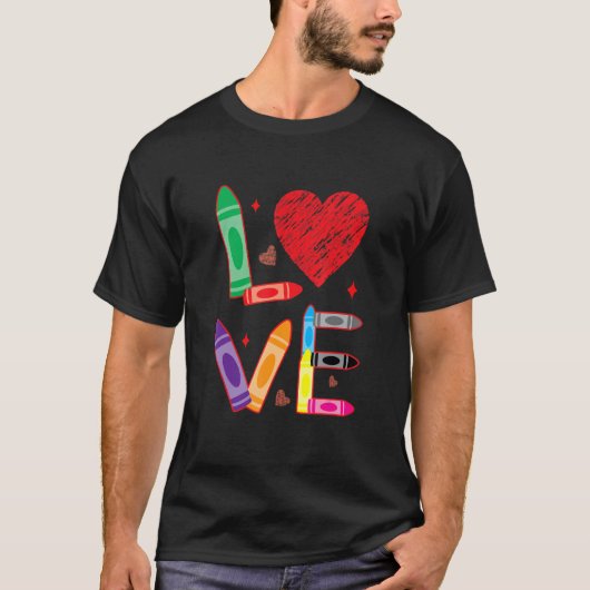 T-shirt Amour Enseignant Heureuse Sainte-Valentin (Devant)