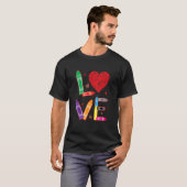 T-shirt Amour Enseignant Heureuse Sainte-Valentin (Devant entier)