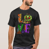 T-shirt Amour Enseigner Fantôme Citrouille Bat Effrayant H (Devant)