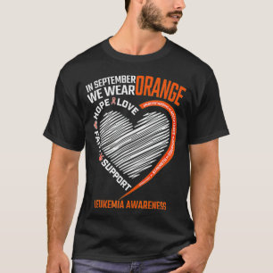 T-shirt Amour Espoir Foi Septembre Nous Portons Orange Leu