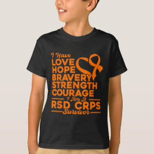 T-shirt Amour Espoir Force Courage Drs Crps Sensibilisatio
