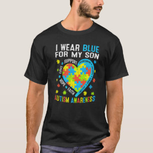 T-shirt Amour Espoir Porter Bleu Drôle Pour Mon Frère Auti