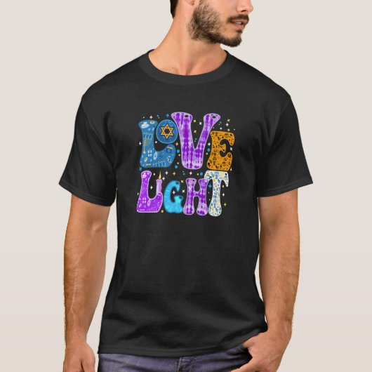T-shirt Amour Et Lumière Faisons Lit Chanukah Hanoukka Gar (Devant)