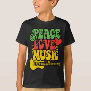 T-shirt Amour et musique de paix de Rasta