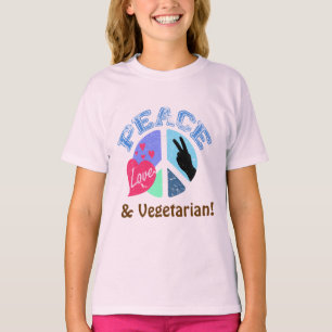 T-shirt Amour et végétarien de paix