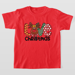 T-shirt Amour festif filles de Noël rennes