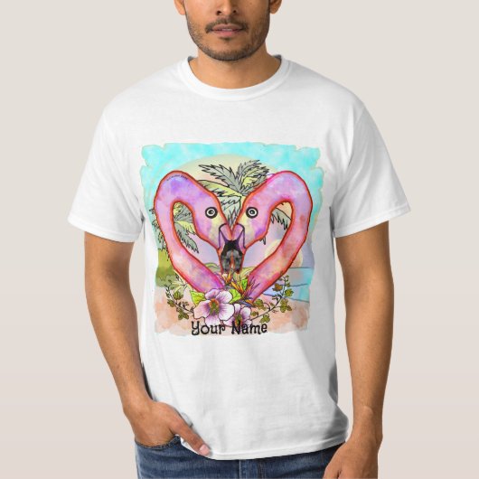 T-shirt Amour Flamant rose (Devant)