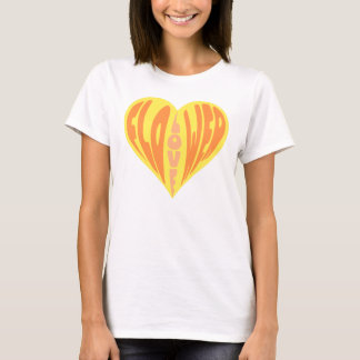 T-shirt Amour, Fleur, Coeur