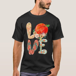 T-shirt Amour Flip Flop Peach Summer Matching Famille