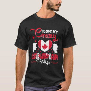 T-shirt Amour fou drôle Femme canadienne Valentine Flag Co
