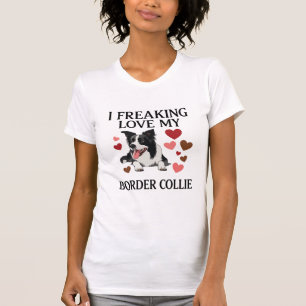 T-shirt Amour fou pour les chiens Border Collie_1