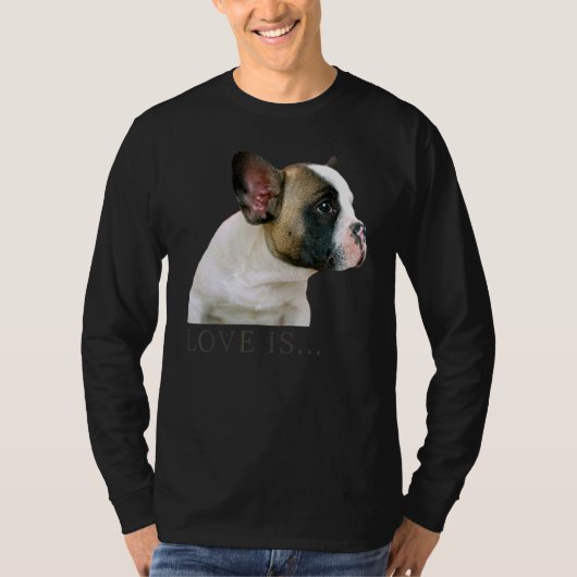 T-shirt Amour French Bulldog Frenchie Maman Papa Chien Chi (Devant)