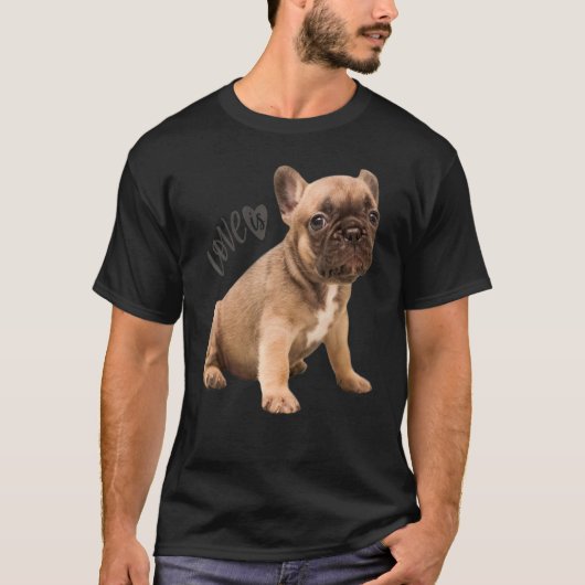 T-shirt Amour French Bulldog Frenchie Maman Papa Chien Chi (Devant)
