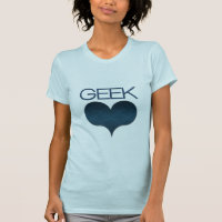 Amour geek (Coeur) Tee clair pour femmes, Bleu fon