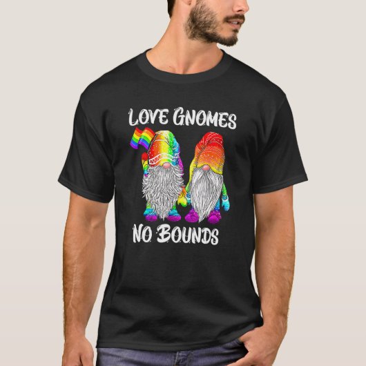 T-shirt Amour Gnomes Pas De Frontières Lgbt Drapeau Gay Le (Devant)