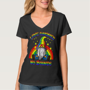 T-shirt Amour Gnomes Pas Lié Rainbow Heart Lgbt Gay Lesbia