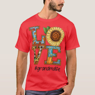 T-shirt Amour grand-mère vie tournesol Citrouilles automne