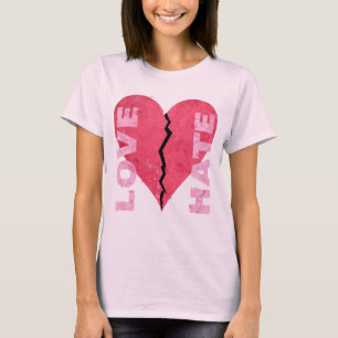 T-shirt Amour / Haine — Graphisme de ruewear à cœur divisé