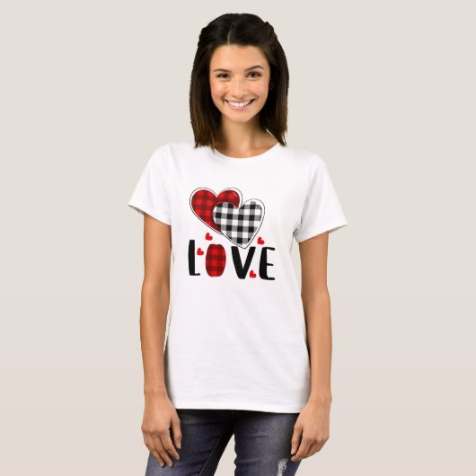 T-shirt Amour Heureuse Sainte-Valentin mignon (Devant entier)