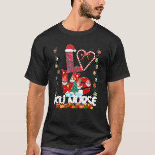 T-shirt Amour Icu Infirmière Santa Hat Candy Xmas Pajama