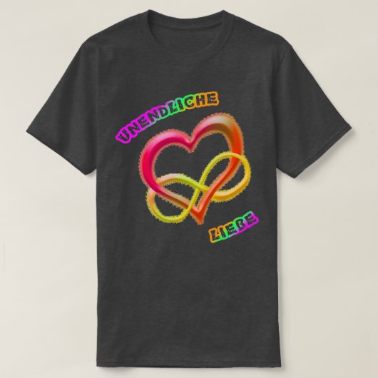 T-shirt Amour infini 2 couleurs arc-en-ciel (Design devant)