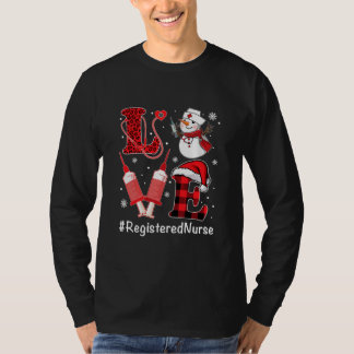 T-shirt Amour Infirmière inscrite Vie Snowman Syringe