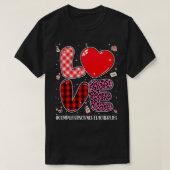 T-shirt Amour Informatique Enseignant Leopard Red Plaid Va (Design devant)