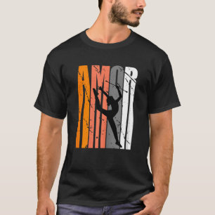 T-shirt Amour Jaune Gymnastique rythmique Fille fille Rétr