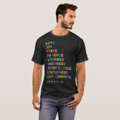 T-shirt Amour Joie Paix Patience Douceur Douceur (Devant entier)